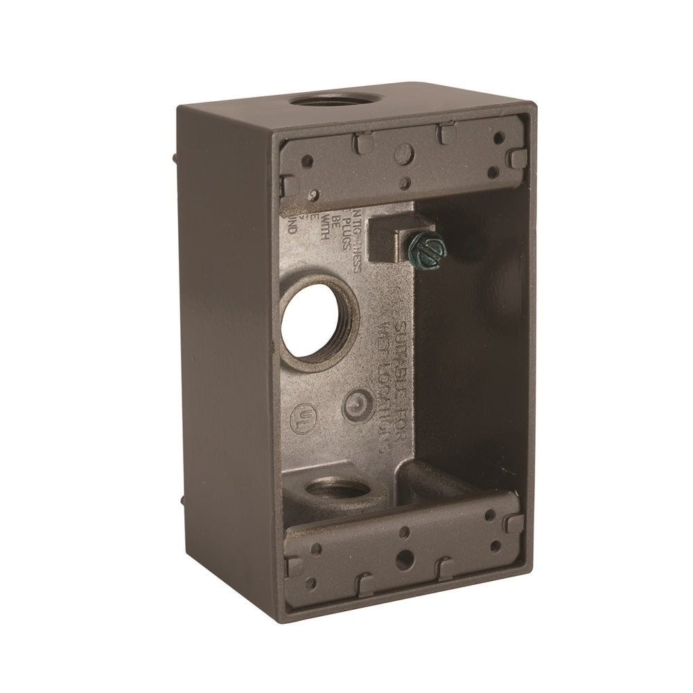 HUBBELL 5320-7 Rectangle Weatherproof Box, Bronze, 12.16 Inch