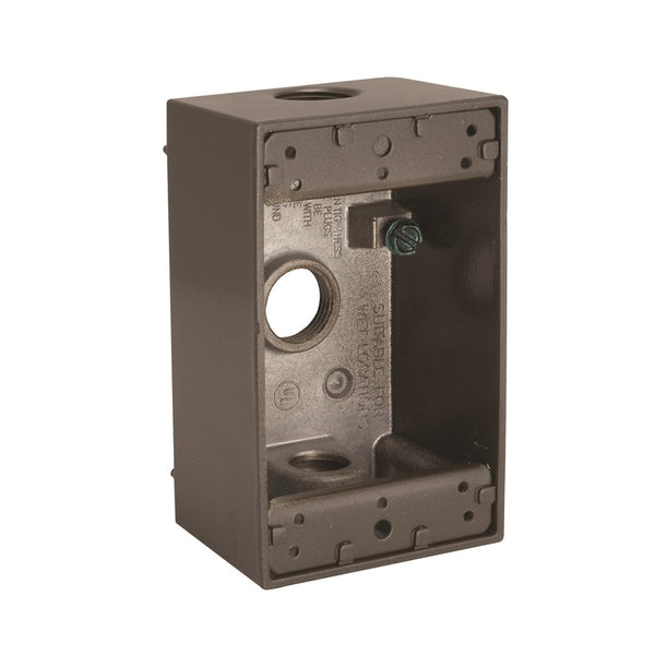 HUBBELL 5320-7 Rectangle Weatherproof Box, Bronze, 12.16 Inch