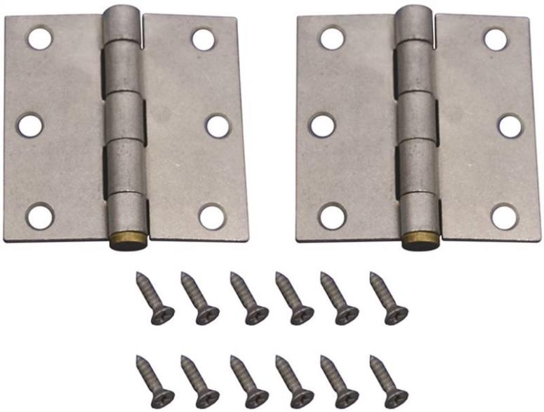 Prosource 20337MGS-PS Residential Square Corner Door Hinge, Loose Pin, 3" x 3"