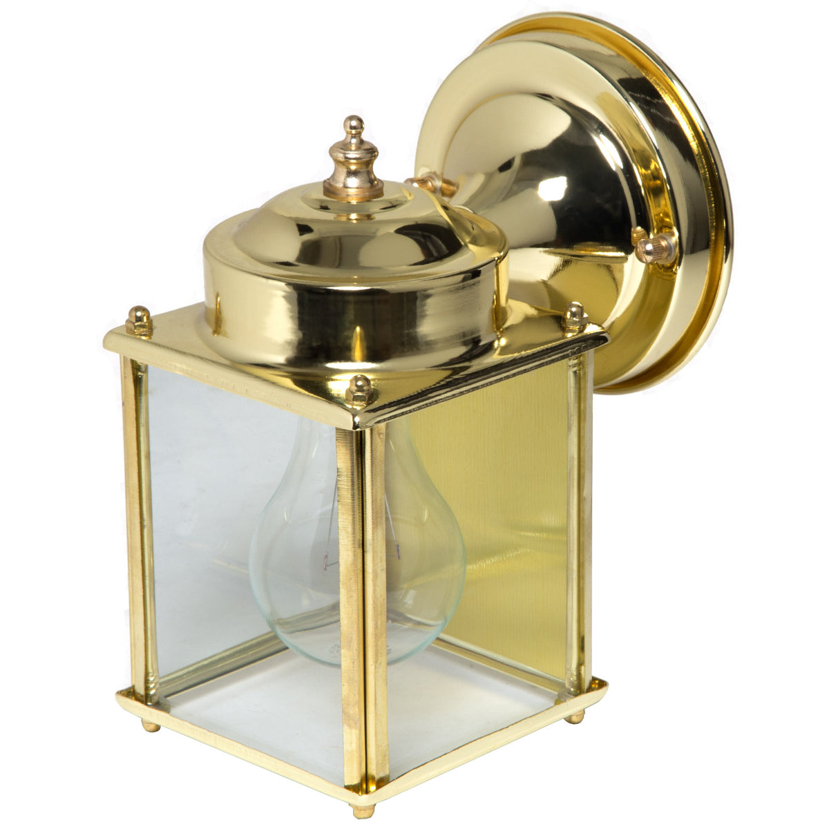 Boston Harbor 4000NH-2-3L Single Light Porch Wall Lantern, Polished Brass