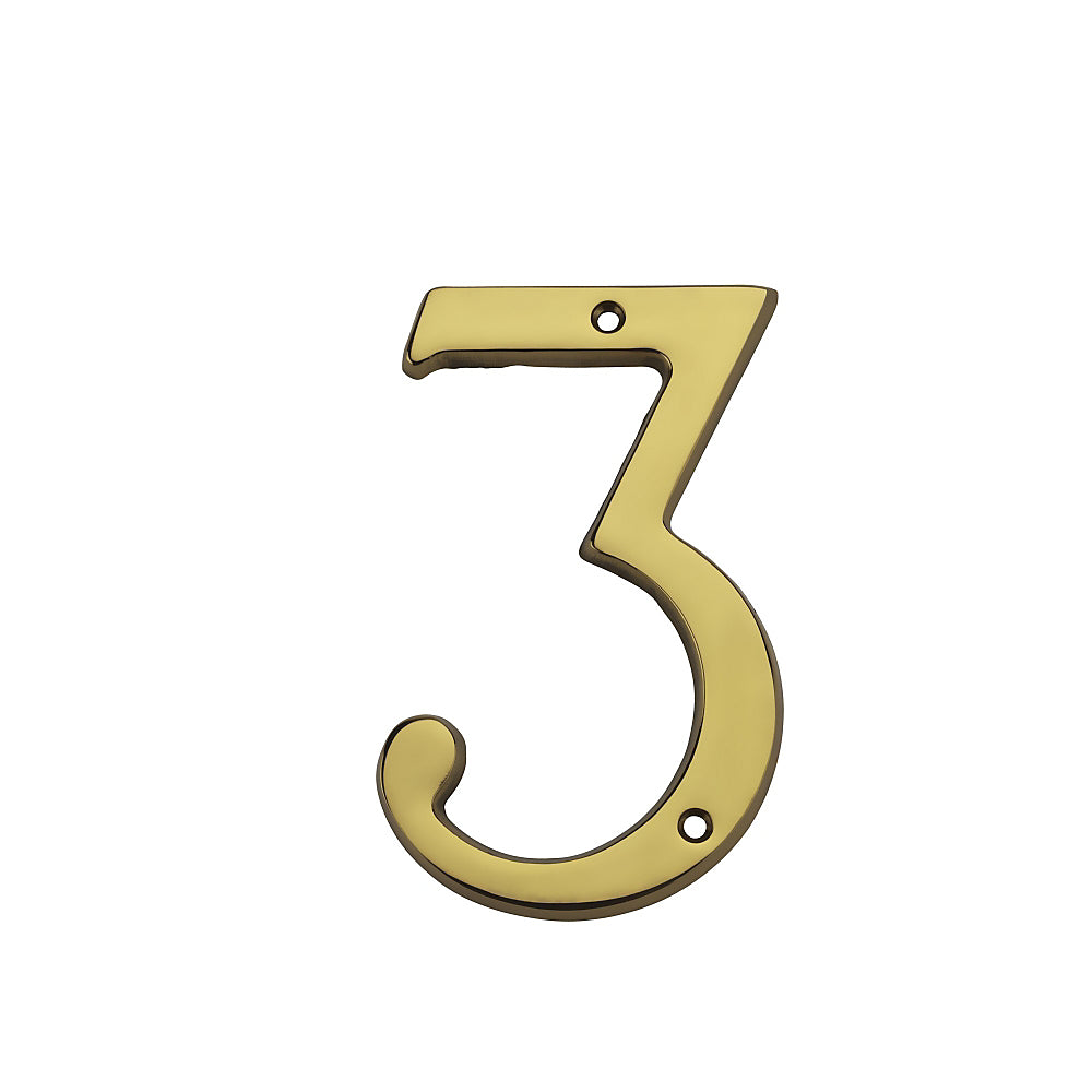 National Hardware N207-191 V1902 #3 House Numbers, Solid Brass, 4"