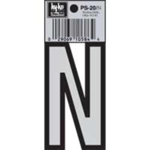 Hy-Ko PS-20/N Vinyl lettering Reflective House Letter N, Size 3-1/4"