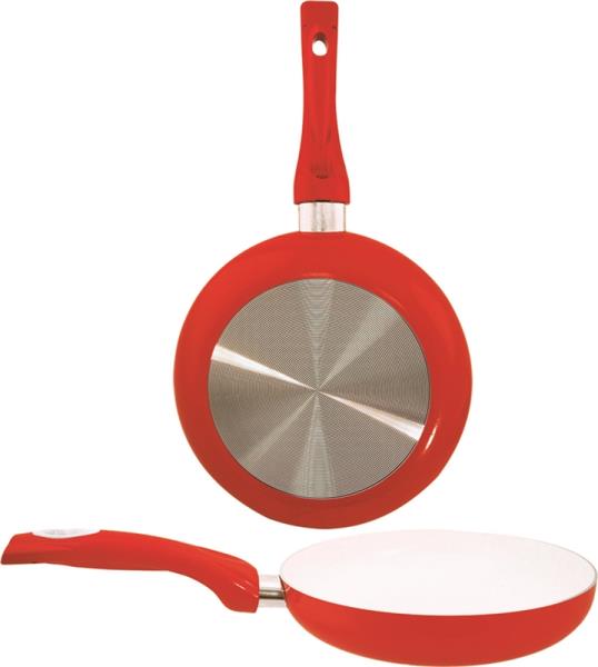 Dura-Kleen 8120-RD Ceramic Fry Pan, Non-Stick, Red, 8"