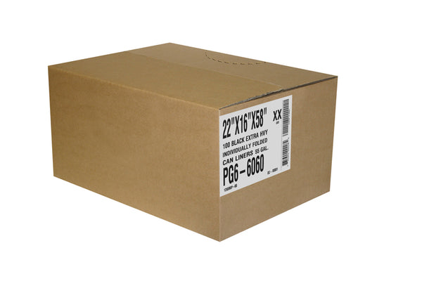 Aluf Plastics PG6-5851 Commercial Can Liner Black, 22" x 14" x 58"