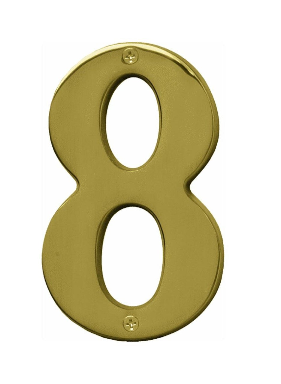 Hy-Ko BR-51PB/8 Polished Brass Number 8, 5"