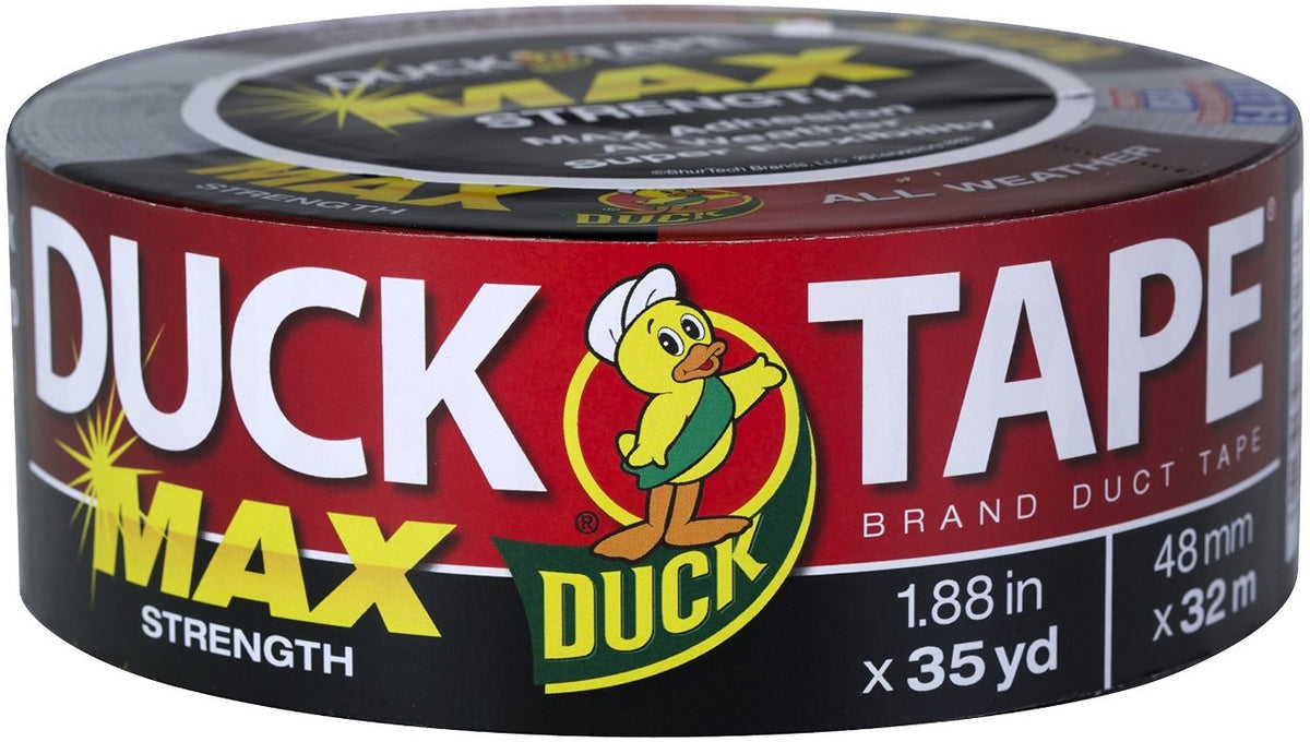 Duck Brand 240867 MAX Strength Duct Tape, 1.88" x 35 Yards, Black
