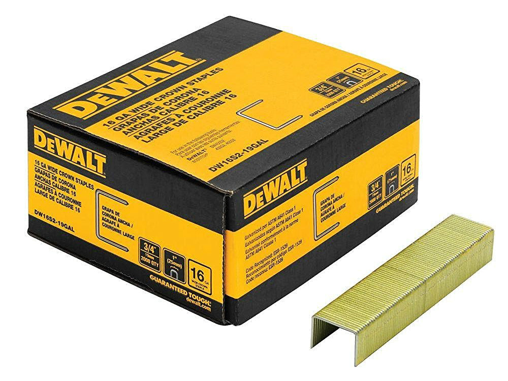 DeWalt DW16S2-19GAL Galvanized Staple, 3/4" x 16-Gauge