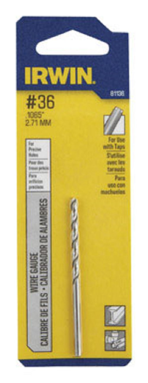 Irwin 81136 High Speed Steel Wire Gauge Drill Bit, #36