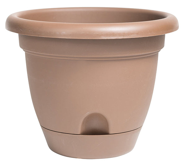 Bloem LP0645 Lucca Planter With Attached Tray, Chocolate, 6"