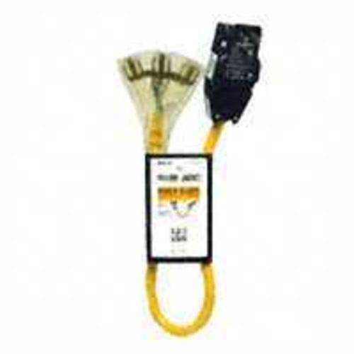 Coleman 2879 Right Angle GFCI Extension Cord, 6&#039;, Yellow