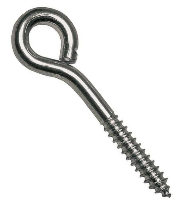 ProSource LR-223-PS Steel Medium Screw Eye, Bright Zinc, 1/4"x15/16", Card/15
