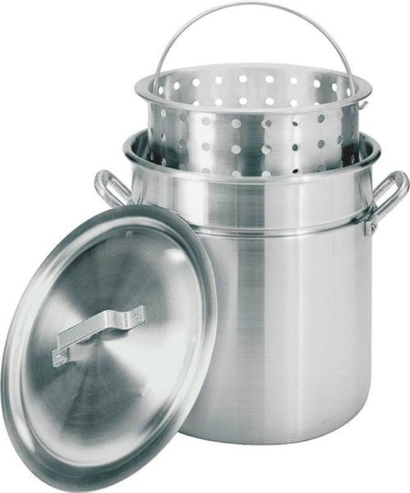 Bayou Classic 24 Quart Aluminum Stockpot with Basket