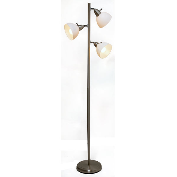 Boston Harbor TL-TREE-648 Adjustable 3-Lights Tree Lamp, Satin Nickel, 65"