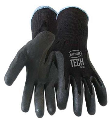 Boss 7820X Foam Nitrile Coated Nylon Shell Gloves, Black, X-Large