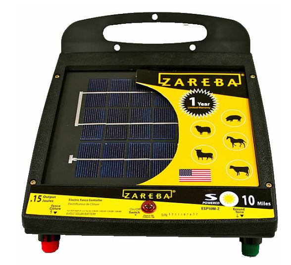 Zareba ESP10M-Z 10 Mile Solar Low Impedance Fence Charger, 10 Mile