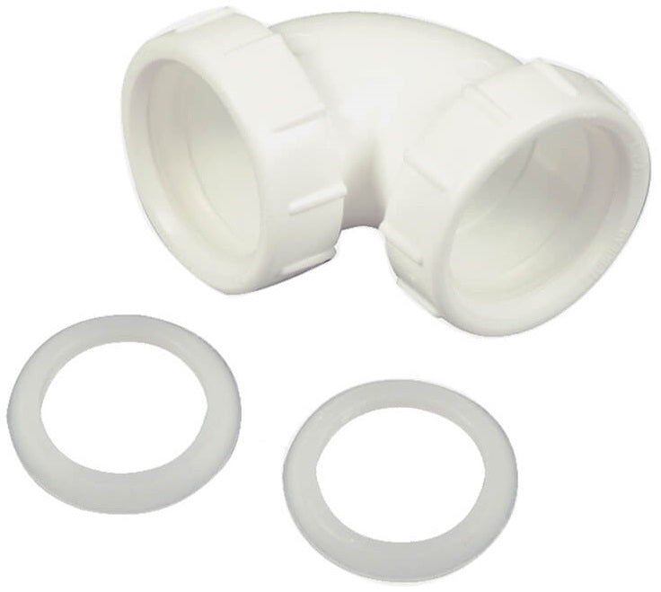 Danco 94034 90 Degree Slip Joint Elbow Tube, 1-1/2", White