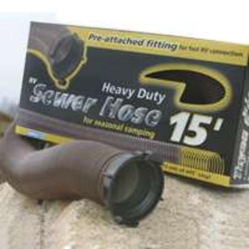 Camco 39691 Heavy-Duty Sewer Hose With Attached Fitting, 15&#039;