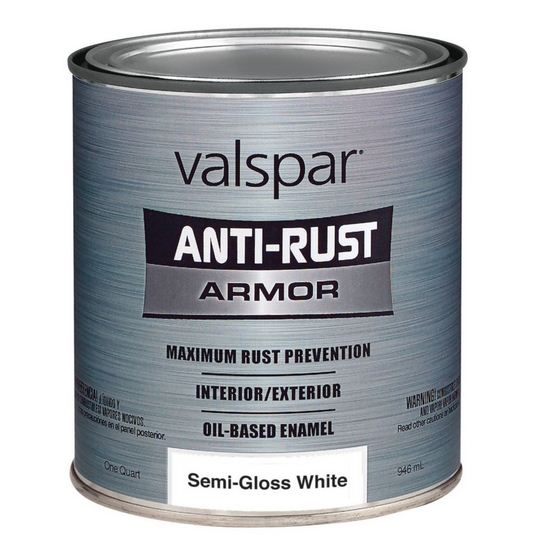 Valspar 044.0021841.005 Semi-Gloss White Enamel, 1 Quart