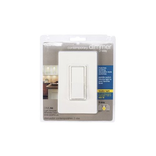 Lutron Electronics DVW-603PH-LA 3-Way Incandescent Dimmer, Light Almond