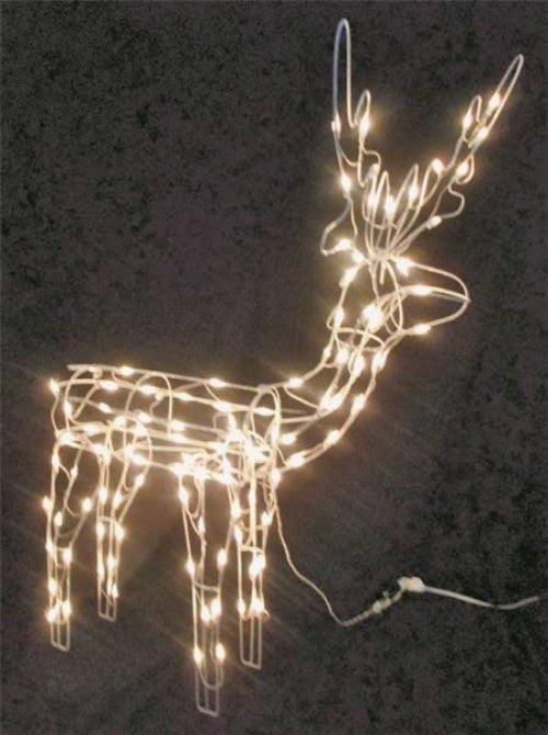 Holiday Basix 13488 3D Christmas Pre-Lit Wire Frame Standing Buck Deer, 48" H