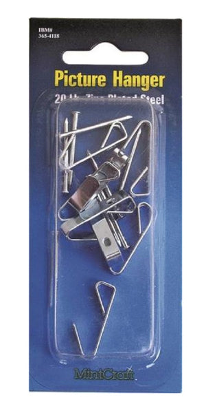 ProSource PH-121020-PS Steel Standard Picture Hanger, 20 Lb, Zinc Plated, Cd/8