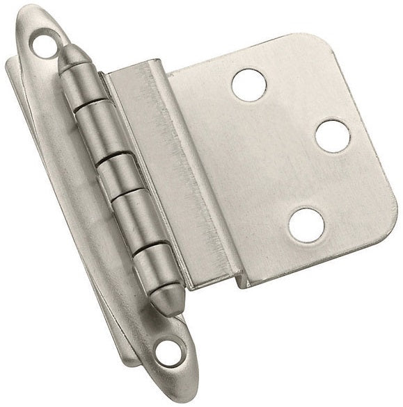 Amerock BPR3417G10 Non Self-Closing Face Mount Hinge, Satin Nickel, 2-Count
