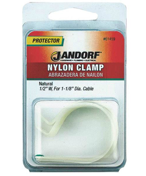 Jandorf 61459 Nylon Clamp, Natural, 1/2" x 1-1/8"