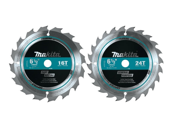 Makita T-01426 Circular Saw Blade Set, 6-1/2" Dia, 5/8" Arbor