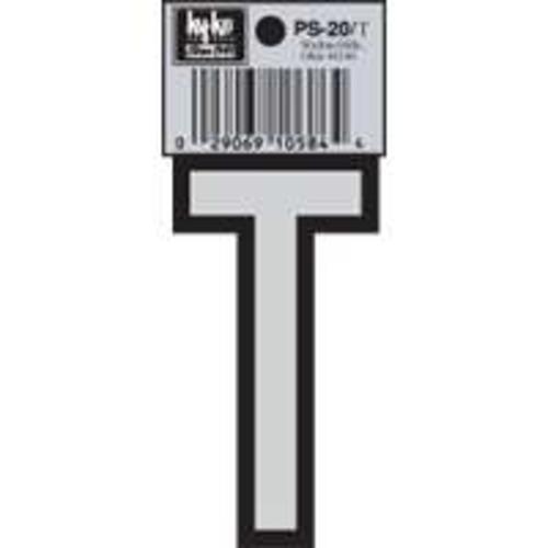 Hy-Ko PS-20/T Vinyl lettering Reflective House Letter T, Size 3-1/4"