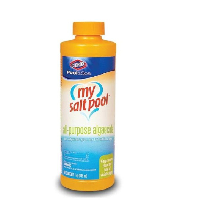 Clorox 89032CLX Pool & Spa My Salt Pool All Purpose Algaecide, 1 Quart