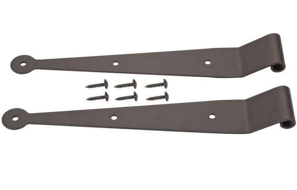 Prosource SH-S03-PS Shutter Strap Hinges, 10", Black Powder Coated, 2/Pack