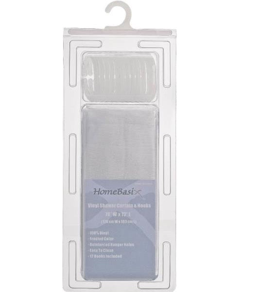 Simple Spaces SD-625FT-3L Vinyl Shower Curtain, 70" x 72", Frosted