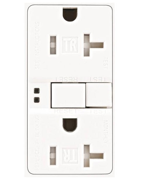 Arrow Hart TRSGF20W Self-Test Duplex GFCI Receptacle, White