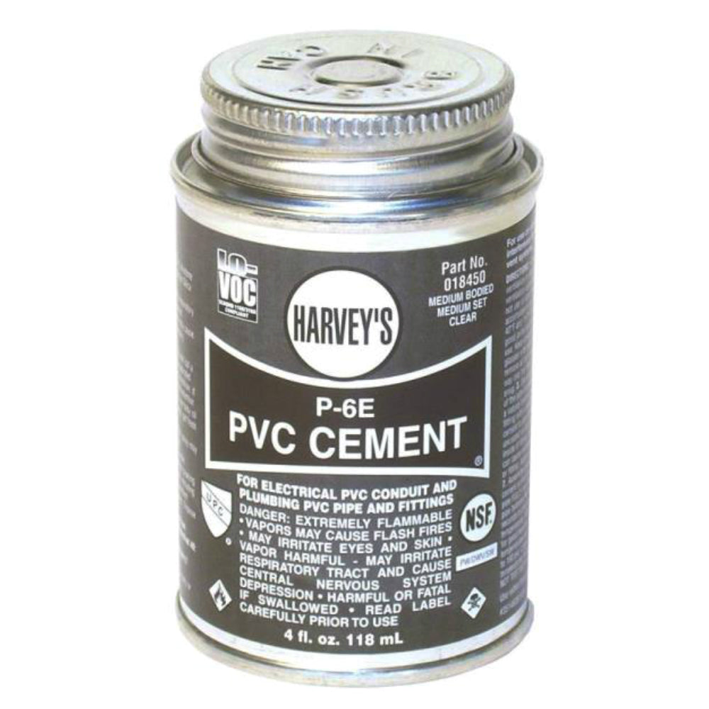 Harvey 018450-24 Medium Bodied PVC Cement, 4 Oz, Clear
