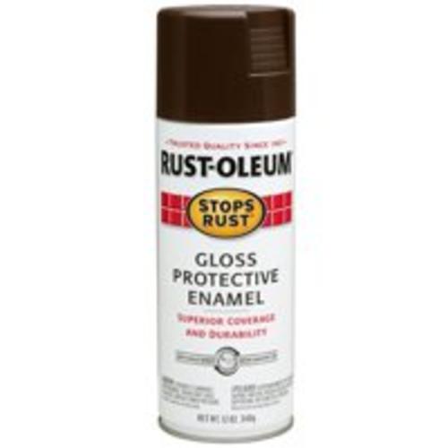 Stops Rust 248630 Gloss Protective Enamel Spray 12 Oz, French Roast