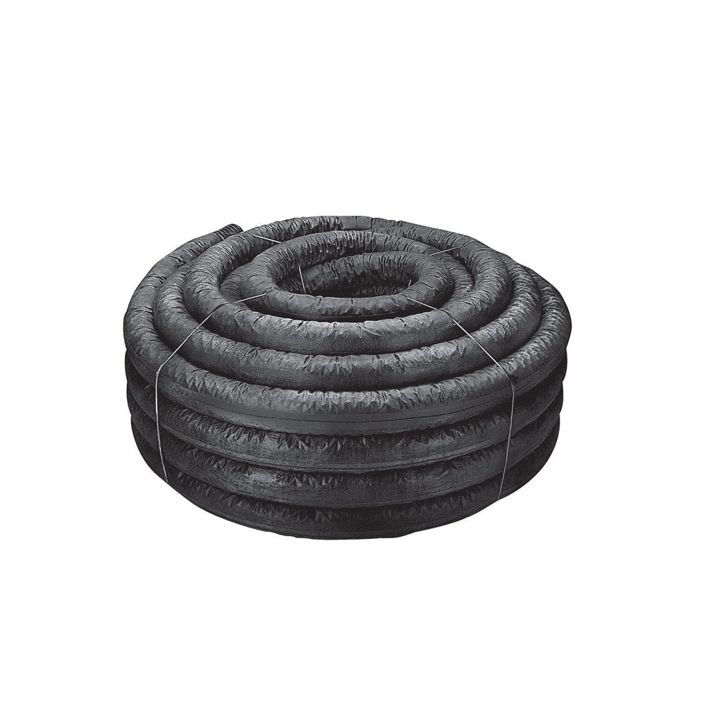ADS 04730100BS Corrugated Drainage Tubing With Sock, 4 inch x 100 Ft