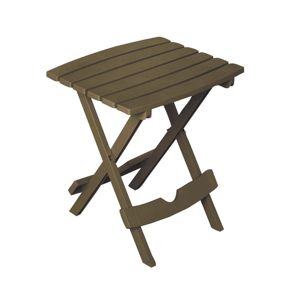 Adams 8510-60-3734 Quik Fold Portable Resin Side Table, Earth Brown