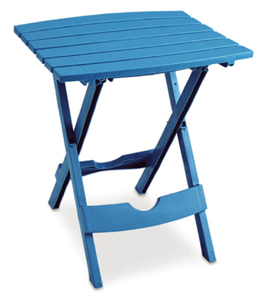 Adams 8510-21-3734 Quik Fold Portable Resin Side Table, Pool Blue