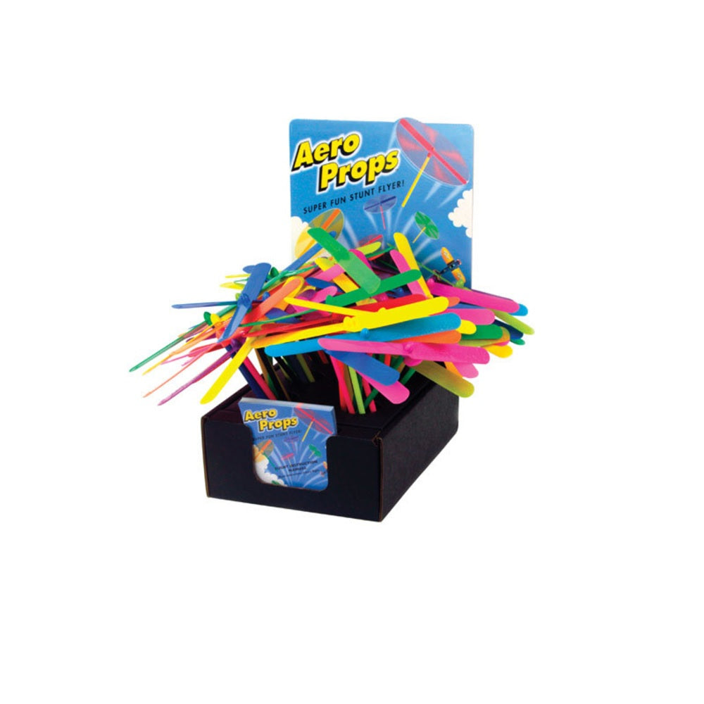 Aero-Motion AP0204-2D100 Aero Prop Hand Powered Flying Propeller Toy, Assorted Colors