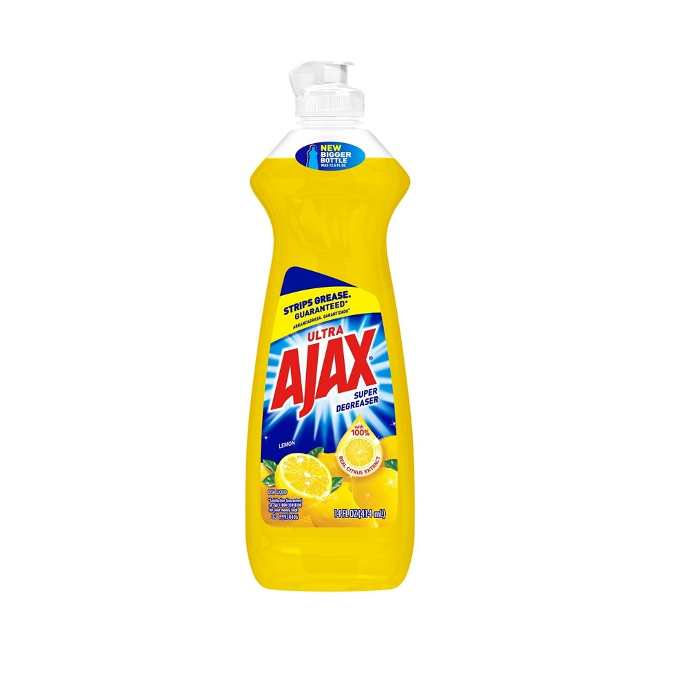 Ajax 144630 Liquid Dish Soap, Lemon, 14 Oz