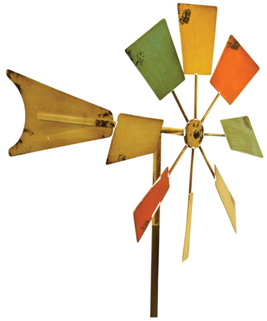 Alpine KIY102MC Metal Windmill Decorative Garden Stake, Multi-Color