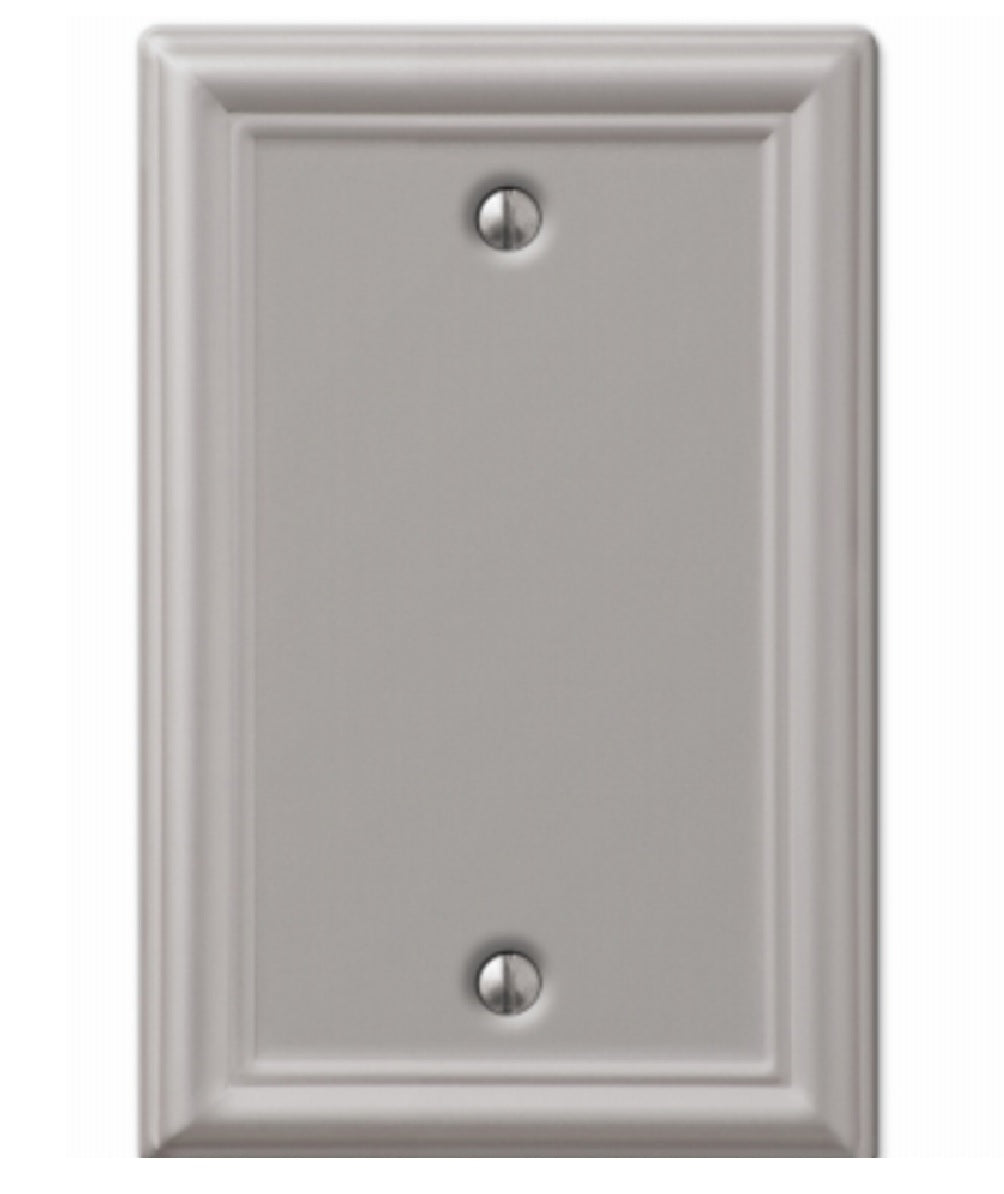 Amerelle 149BBN Single Blank Wall Plate, Brushed Nickel