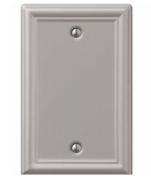 Amerelle 149BBN Single Blank Wall Plate, Brushed Nickel