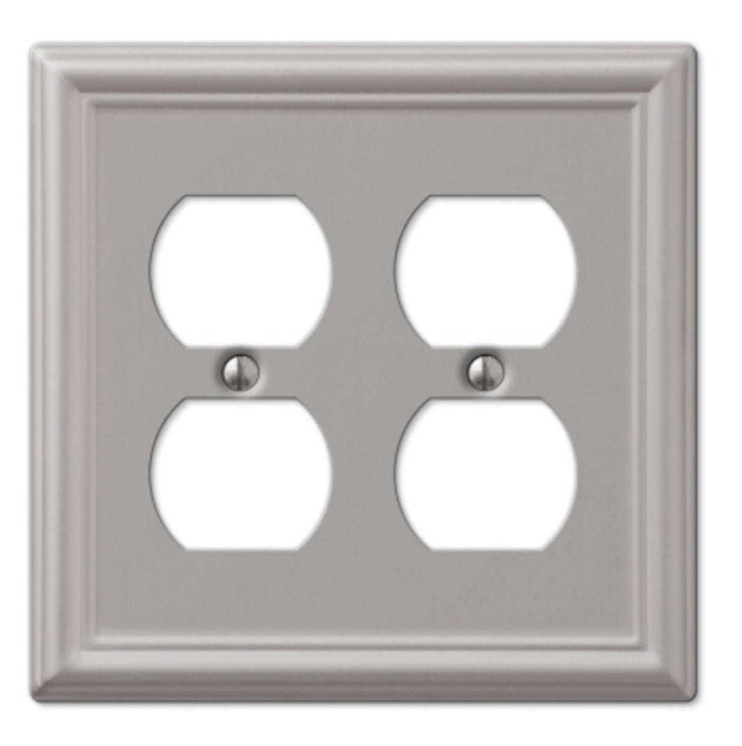 Amerelle 149DDBN 2 Duplex Wall Plate, Brushed Nickel