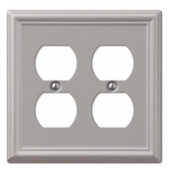 Amerelle 149DDBN 2 Duplex Wall Plate, Brushed Nickel