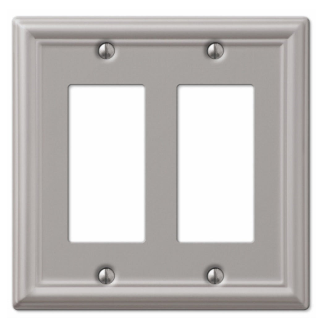 Amerelle 149RRBN Chelsea 2 Rocker Wall Plate, Brushed Nickel