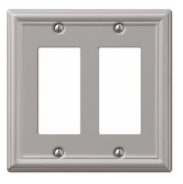 Amerelle 149RRBN Chelsea 2 Rocker Wall Plate, Brushed Nickel