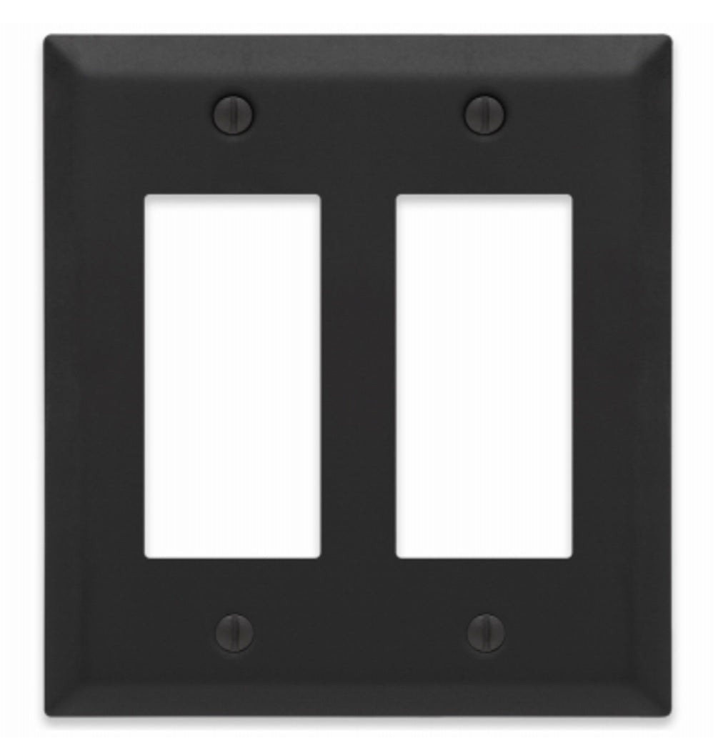 Amerelle 163RRMB 2 Rocker Wall Plate, Matte Black
