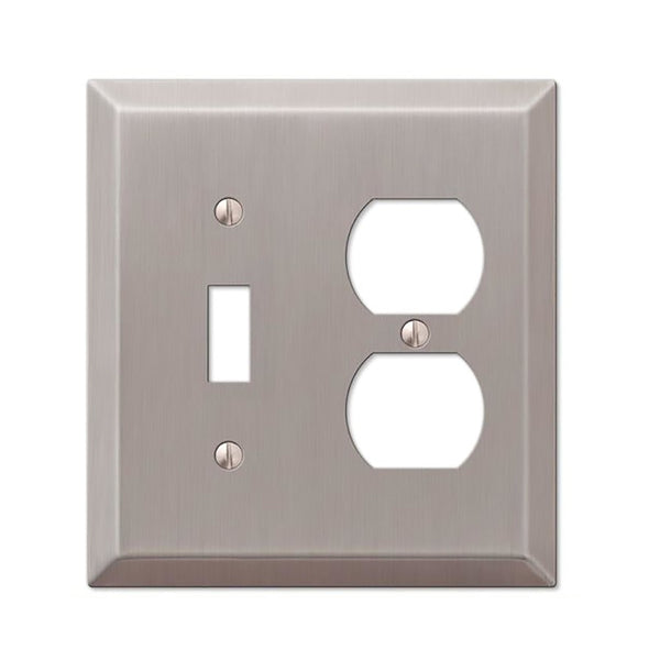 Amerelle 163TDBN Century Toggle Wall Plate, Brushed Nickel