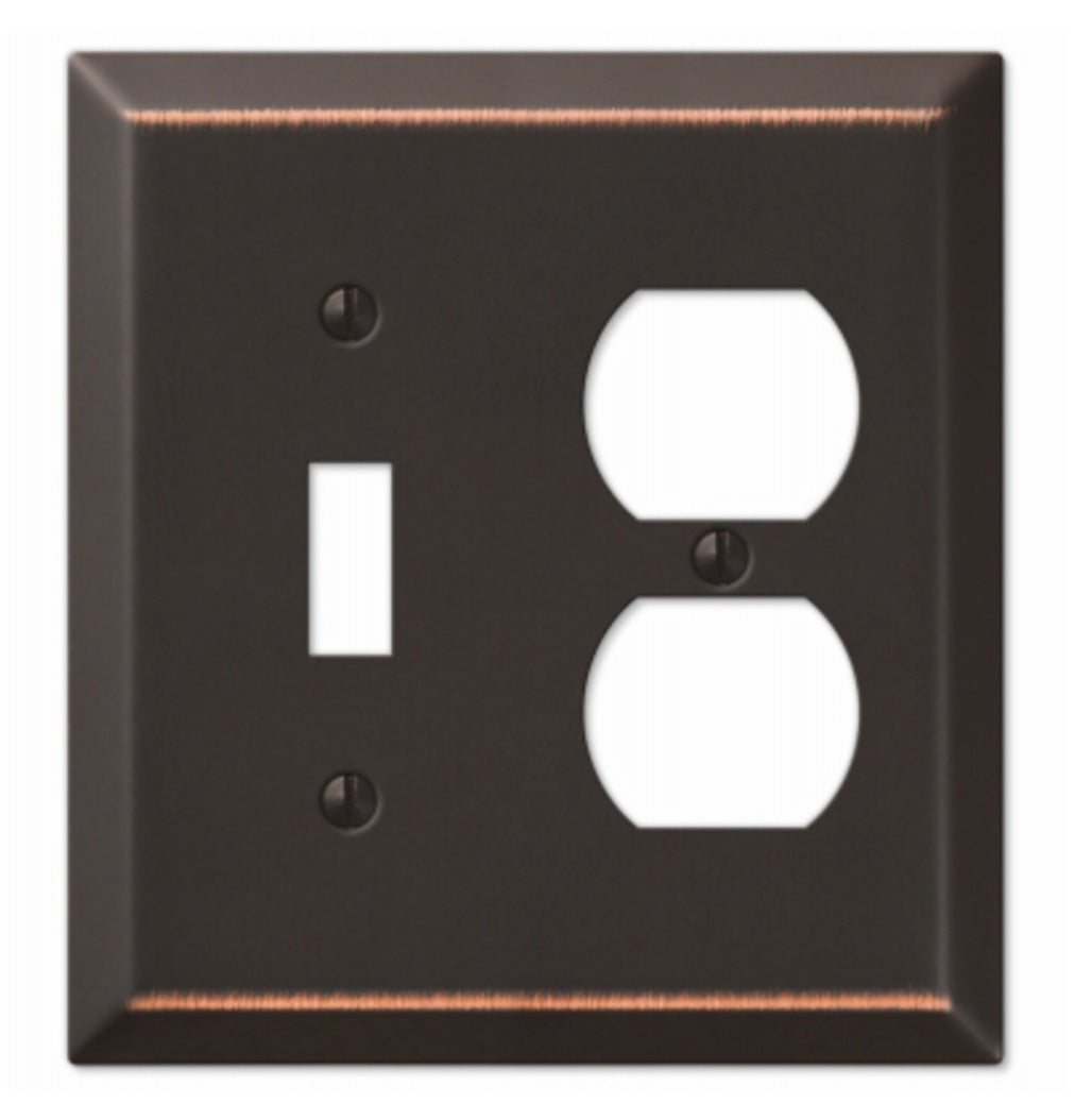 Amerelle 149TDDB 1-Toggle 1-Duplex Wall Plate, Aged Bronze